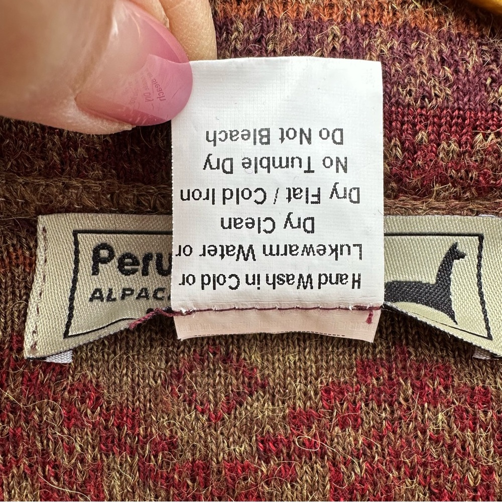 Peruvian Link Alpaca Patchwork Jacket Boho Artisa… - image 4